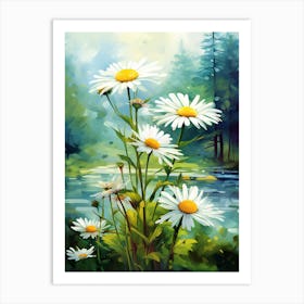 Daisy Wildflower In Rainforest, South Western Style (1) Art Print