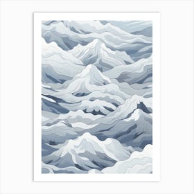 Rocky Mountain Range Neutral - Landscape Art Print