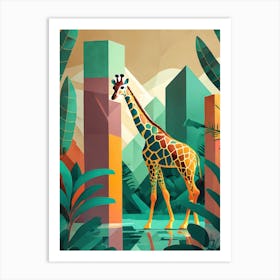 Giraffe In The Jungle 1 Art Print
