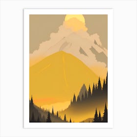 Misty Mountains Vertical Composition In Yellow Tone 22 Art Print