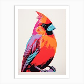 Andy Warhol Style Bird Cardinal 1 Art Print