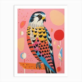 Pink Scandi American Kestrel 4 Art Print