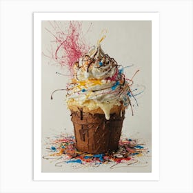 Cupcake With Sprinkles Art Print