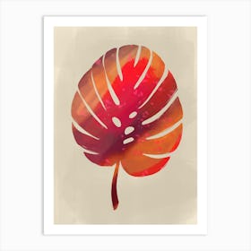 Red Leaf Art Print