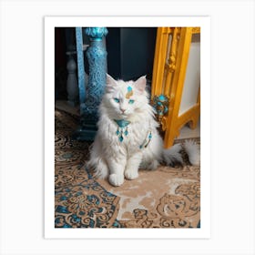 White Cat With Blue Eyes Art Print