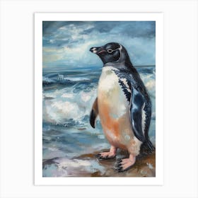 Adlie Penguin Zavodovski Island Oil Painting 4 Art Print