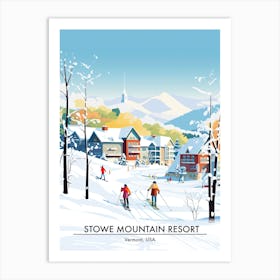 Stowe Mountain Resort   Vermont Usa, Ski Resort Poster Illustration 1 Art Print