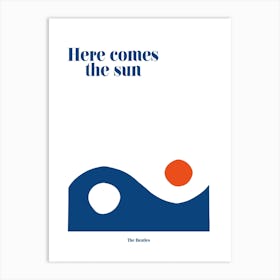 Here Comes The Sun The Beatles Inspired Retro Art Print