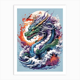 Dragon In The Ocean Art Print