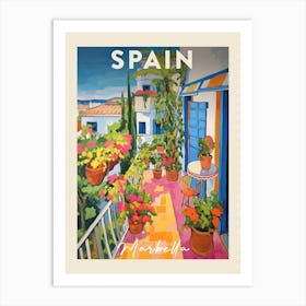 Marbella Spain 5 Fauvist Painting Travel Poster Art Print