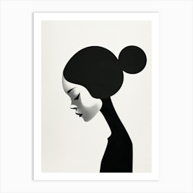 Silhouette Of A Woman, Minimalism Art Print