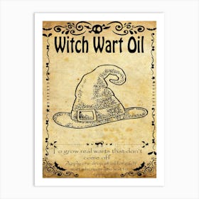 Witch Wart Oil, Halloween Poster Art Print