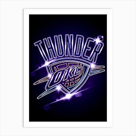 Oklahoma City Thunder Neon Art Print