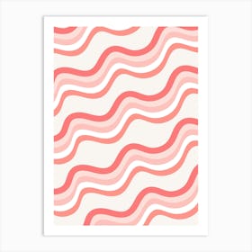 Pink Wavy Wallpaper Art Print