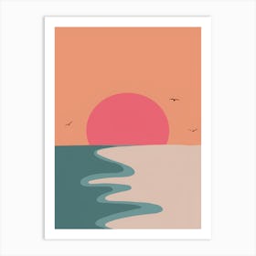 Sunset On The Beach 29 Art Print