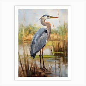 Bird Painting Great Blue Heron 4 Art Print