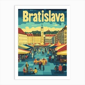 Aihrgdesign A 1970s Inspired Travel Poster For Bratislava 1 Art Print