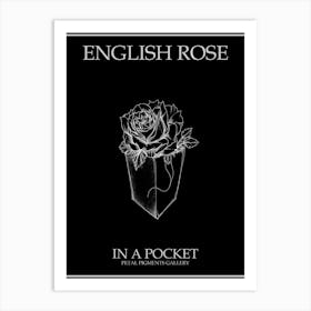 English Rose In A Pocket Line Drawing 1 Poster Inverted Art Print