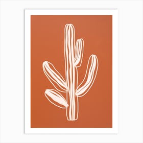 Cactus Line Drawing Cactus 3 Art Print