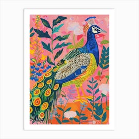 Spring Birds Peacock 6 Art Print