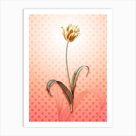 Didier's Tulip Vintage Botanical in Peach Fuzz Polka Dot Pattern n.0250 Art Print
