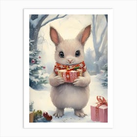 Christmas Bunny 2 Art Print