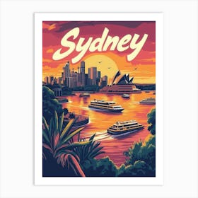 Aihrgdesign A Mid Century Modern Travel Poster For Sydney Sho 4c9b829b F0a5 4dc2 88eb 29176f2269af 0 Art Print