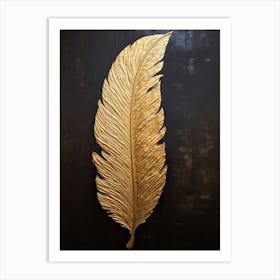 Gold Feather Wall Art 4 Art Print