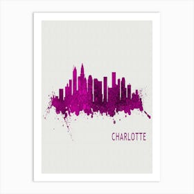 Charlotte North Carolina City Purple Art Print