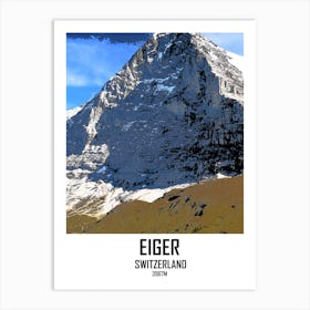 Eiger, Mountain, Alps, Art, Nature, Wall Print Art Print