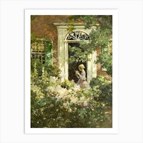 Girl In A Garden 1 Art Print