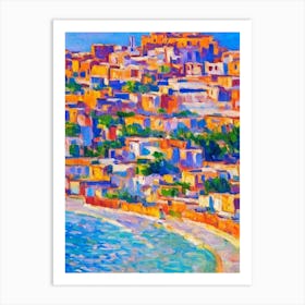 Port Of Fes Morocco Brushwork Painting harbour Art Print