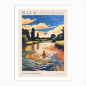 Wild Swimming At River Waveney Suffolk 3 Poster Art Print