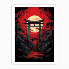 Torii Gates Japanese Illustration 8 Art Print