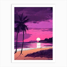 Sunset On The Beach Art Print