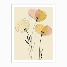 Boulder Flower Market Boho Minimalist Style Art Print