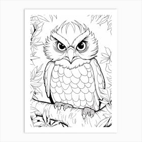 Line Art Jungle Animal Harpy Eagle 1 Art Print