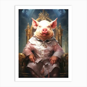 Pig In A Throne 1 Art Print