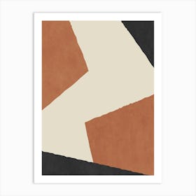 Minimalist Abstract Graphic Edge - Terracotta Warm Orange Brown Red Art Print