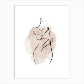 Women Body Abstract Line Art Print Art Print