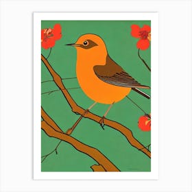 Hermit Thrush 2 Midcentury Illustration Bird Art Print