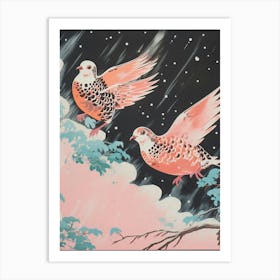 Vintage Japanese Inspired Bird Print Partridge 3 Art Print