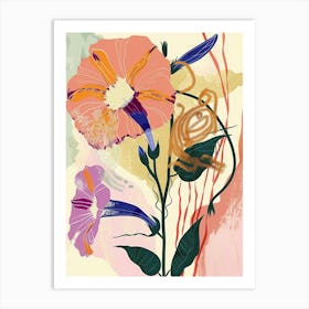 Colourful Flower Illustration Morning Glory 1 Art Print