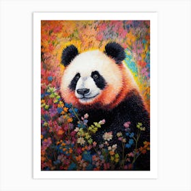 Panda Art In Pointillism Style 3 Art Print