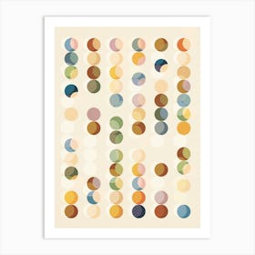 Abstract Bauhaus layered Dot Pattern cosy Autumn Art Print