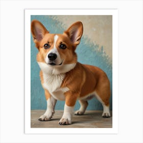 Corgi Dog Standing Art Print