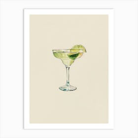 Minimalist Cocktail Margarita Art Print