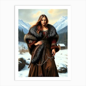 Scandinavian Women Portrait Painting Art Print