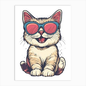 Cat In Sunglasses 1 Art Print