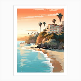 Laguna Beach California Mediterranean Style Illustration 3 Art Print